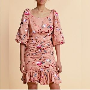 new! By Timo Jacquard Embroidery Rouching Dress Blush XS